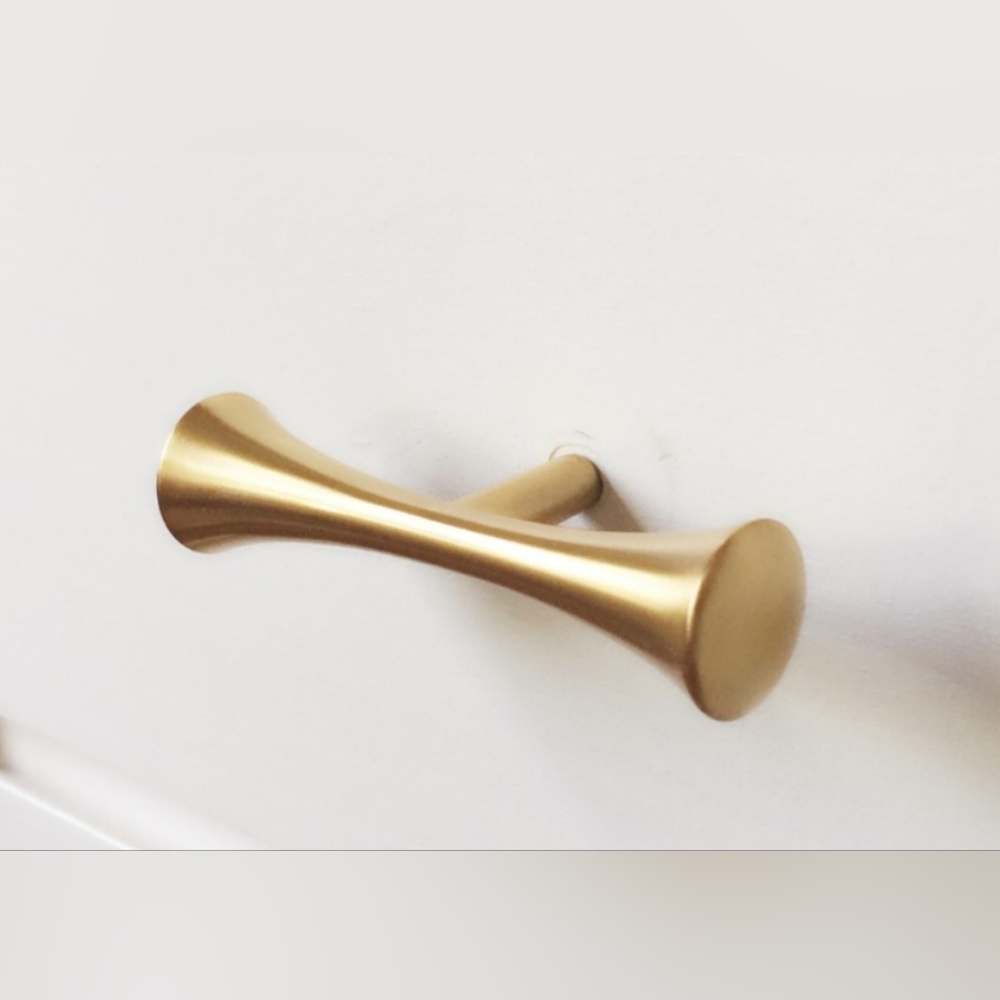 Mid-Century Modern Satin gold Cabinet Knob.